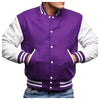 Men Varsity Letterman Jacket Purple White Wool Blend Baseball Bomber Retro Style