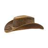 Distressed Brown Leather Cowboy Hat Western Concho Band Rustic Outback Style