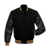 Men's Varsity Letterman Jacket Black Wool Blend Baseball Bomber Retro Style