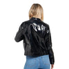 New Women Patent Jacket Vinyl Black Glossy Faux Leather Statement Outerwear