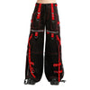 Gothic Tripp Style Black Red Bondage Pants Detachable Chains Straps Cyber Punk