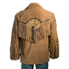 Men's Western Cow Boy Suede Leather Jacket With Fringes Native American Style