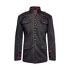 Men Military Gothic Steampunk Jacket Black Vintage Victorian Style Punk Uniform