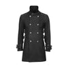 New Men Gothic Black Military Coat Double Breasted Unique Style Wool Jacket