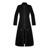 Men Gothic Steampunk Long Coat Black Trench Military Matrix Style Duster Jacket