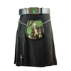 Men's 5 Yard Black Tartan Kilt with Pleats  & Straps Traditional Scottish Wear