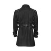 New Men Gothic Black Military Coat Double Breasted Unique Style Wool Jacket