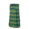 Men's 8 Yard Irish Green Tartan Kilt with  Pleats & Leather Straps