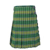 Men's 8 Yard Irish Green Tartan Kilt with  Pleats & Leather Straps
