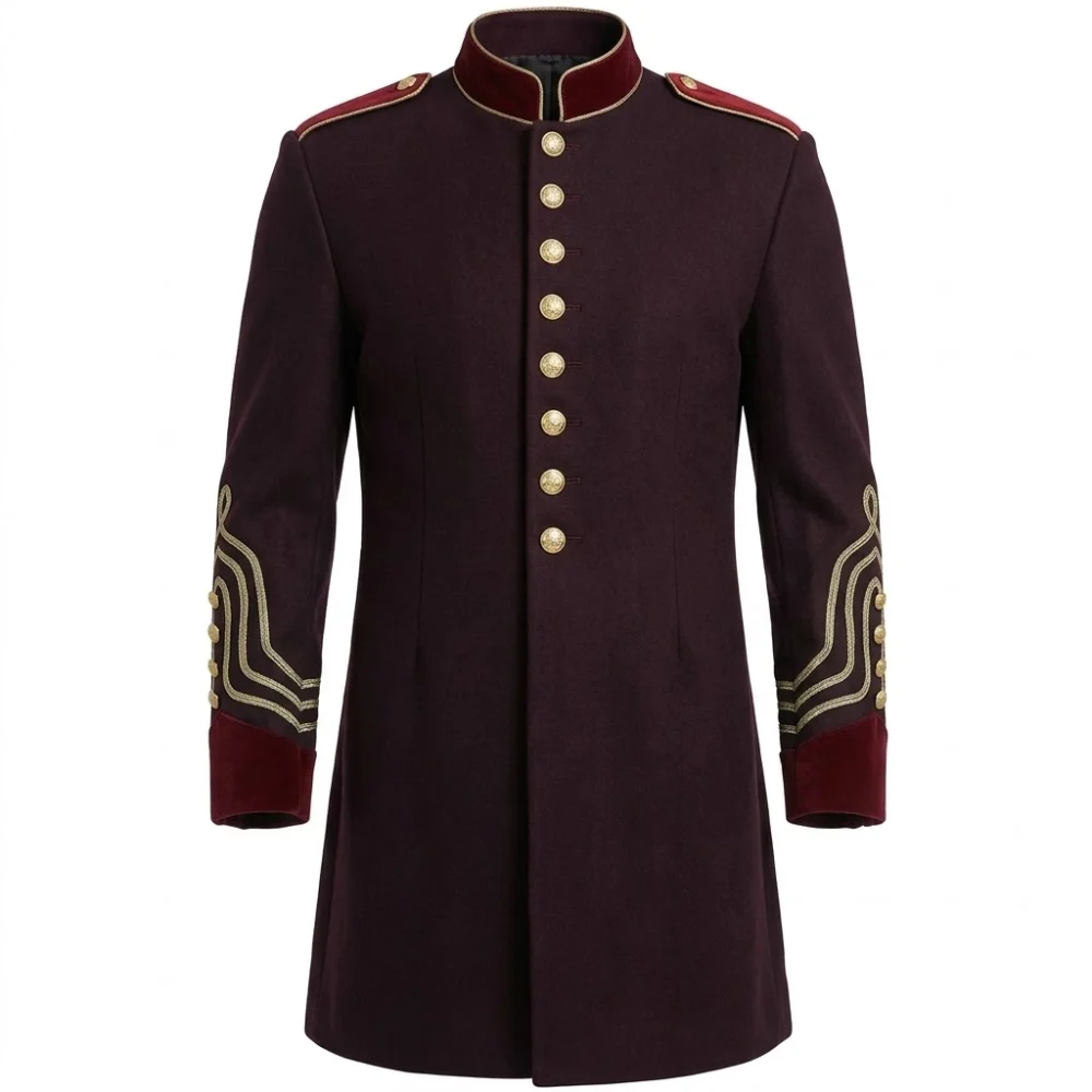 Men Wool Regency Military Frock Coat