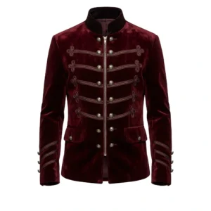 Men’s Zipper Velvet Hussar Jacket
