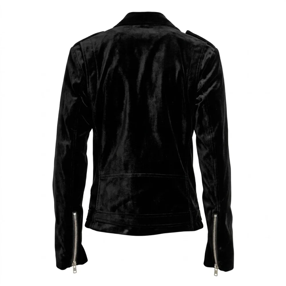 Men’s Slim Fit Velvet Biker Jacket
