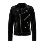 Men’s Slim Fit Velvet Biker Jacket