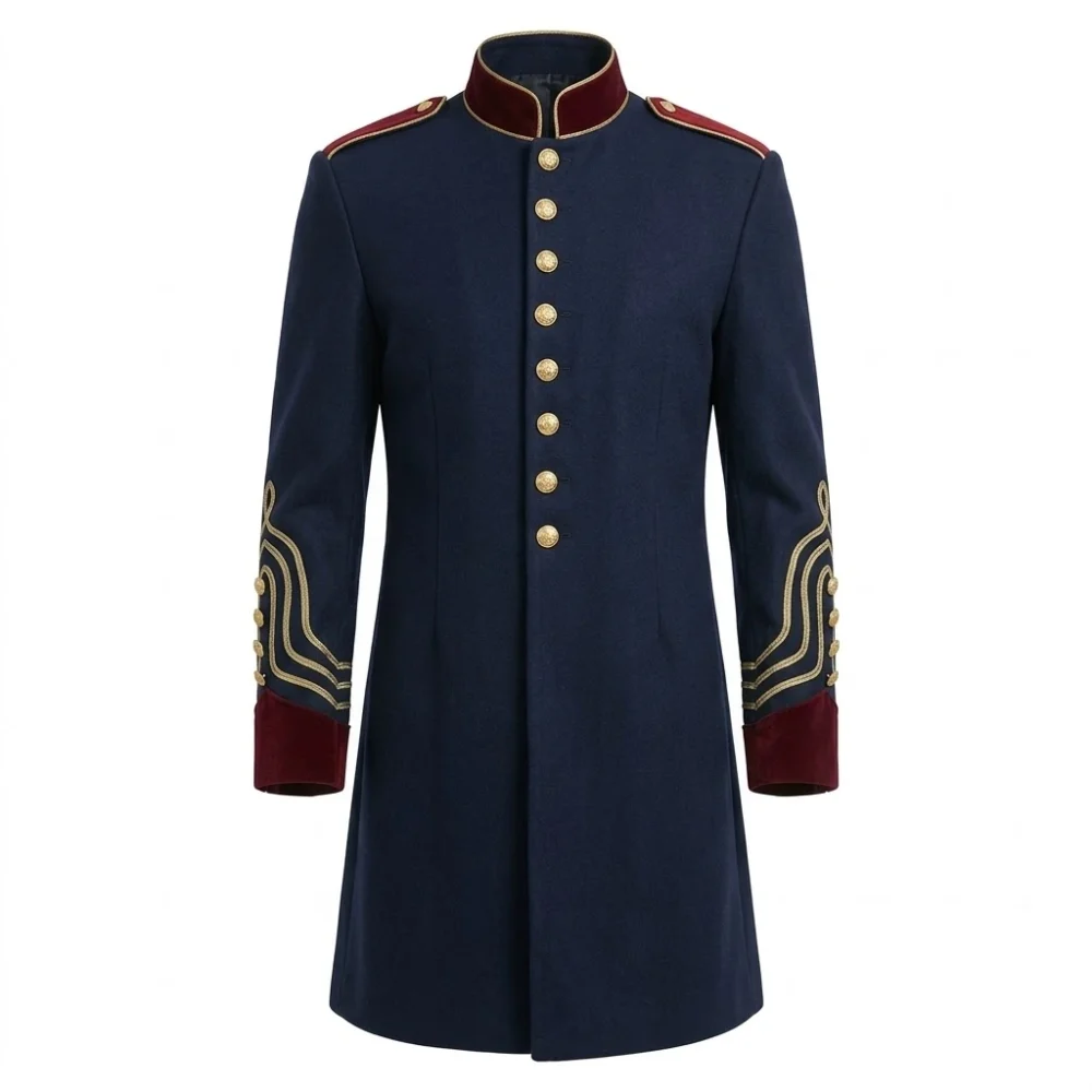 Men Wool Regency Military Frock Coat