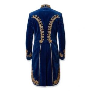 Men Velvet Hussar Coat Gold Braided