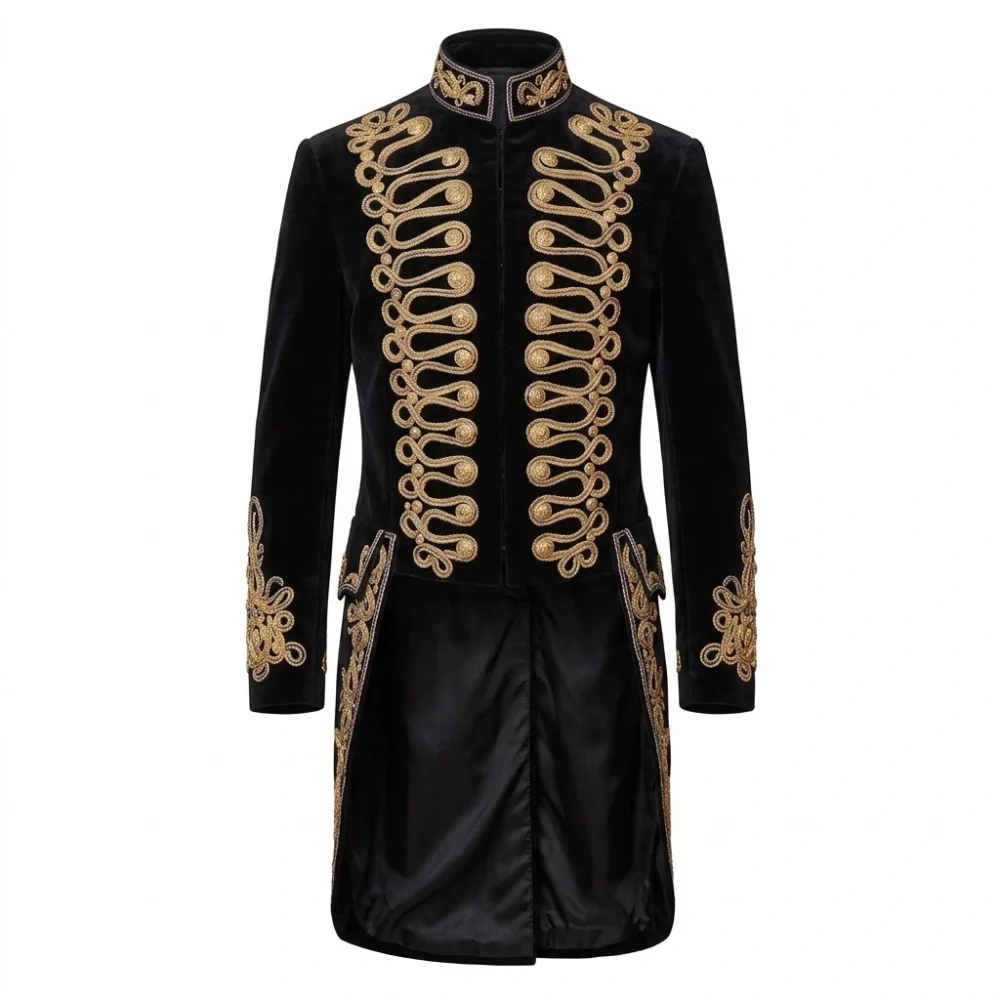 Men Velvet Hussar Coat Gold Braided Men Velvet Hussar Coat Gold Braided