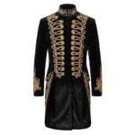 Men Velvet Hussar Coat Gold Braided
