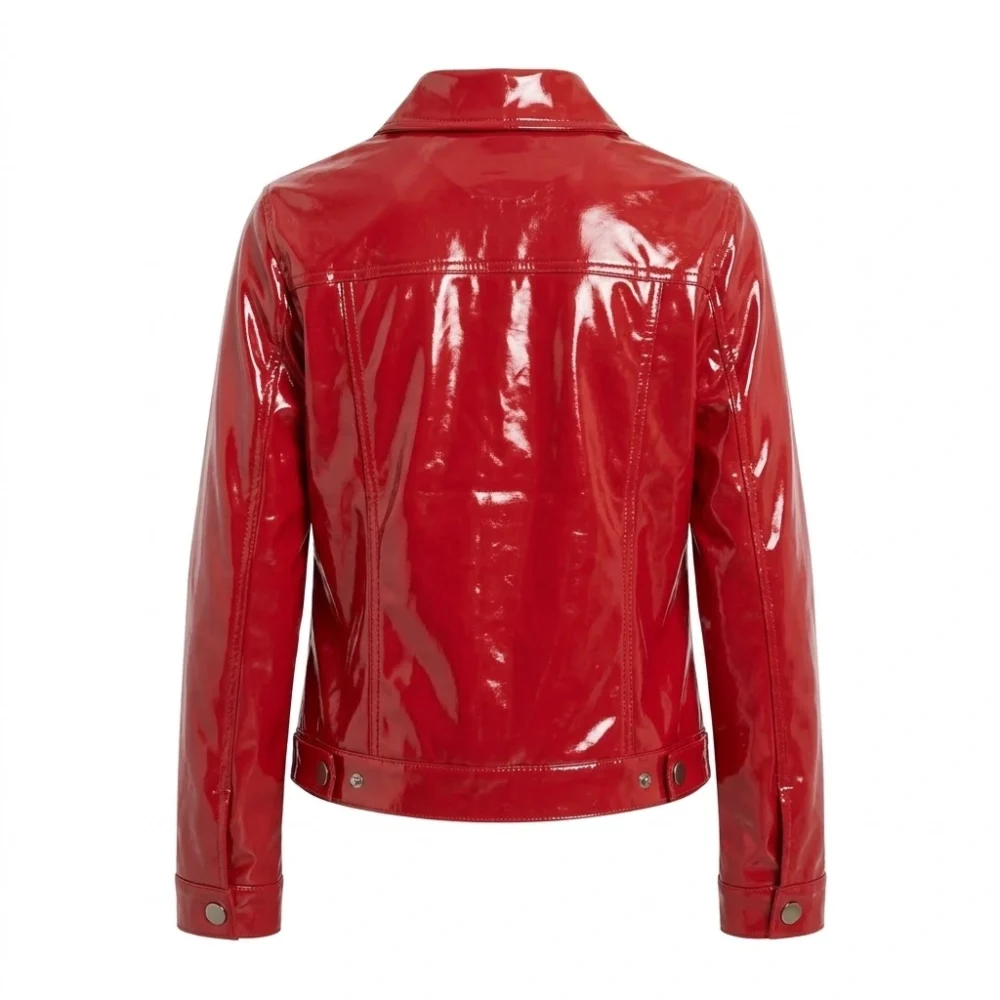 Shiny Vinyl Trucker Jacket – Faux Patent Leather