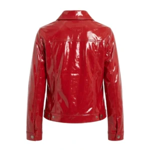 Shiny Vinyl Trucker Jacket – Faux Patent Leather