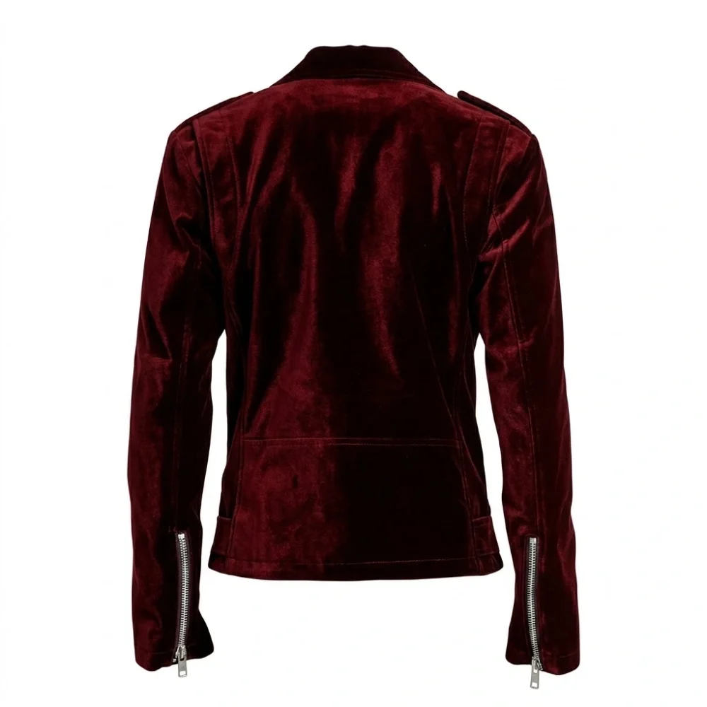 Men’s Slim Fit Velvet Biker Jacket