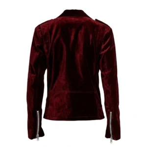 Men’s Slim Fit Velvet Biker Jacket