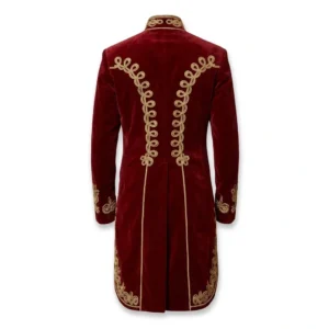 Men Velvet Hussar Coat Gold Braided
