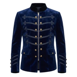 Men’s Zipper Velvet Hussar Jacket