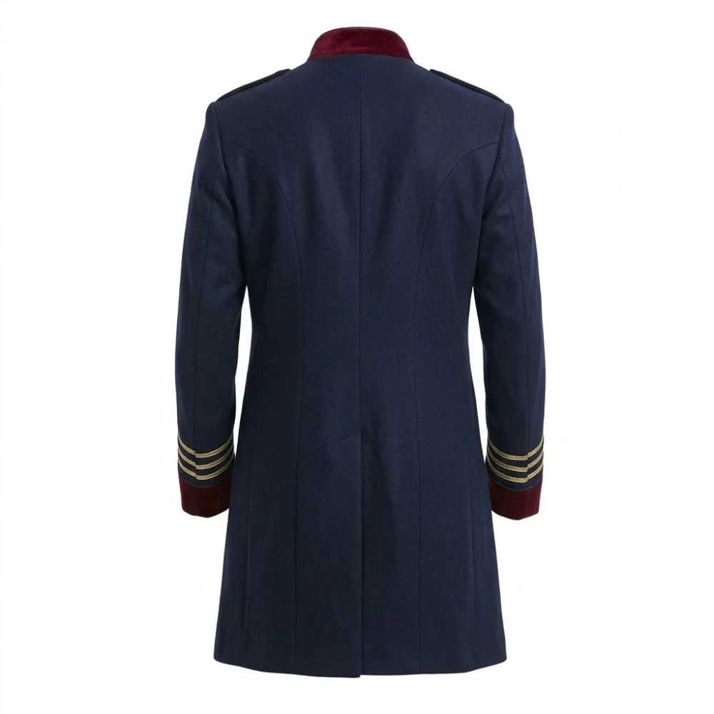 Men Cotton Regency Military Frock Coat