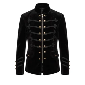 Men’s Zipper Velvet Hussar Jacket