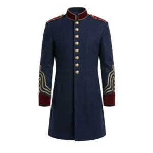 Men Cotton Regency Military Frock Coat