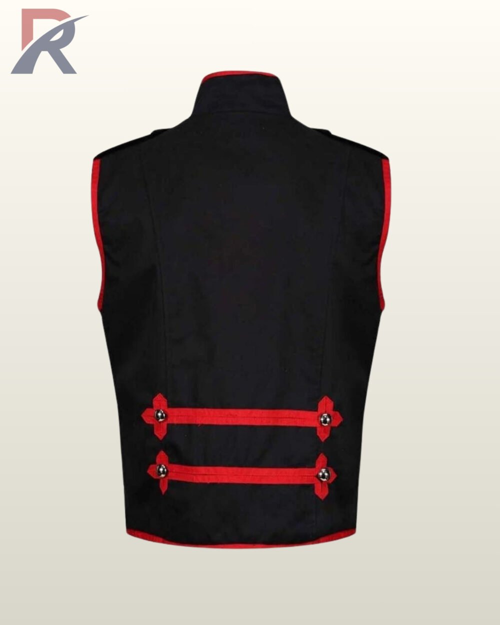 Fantasy officer vest black and red