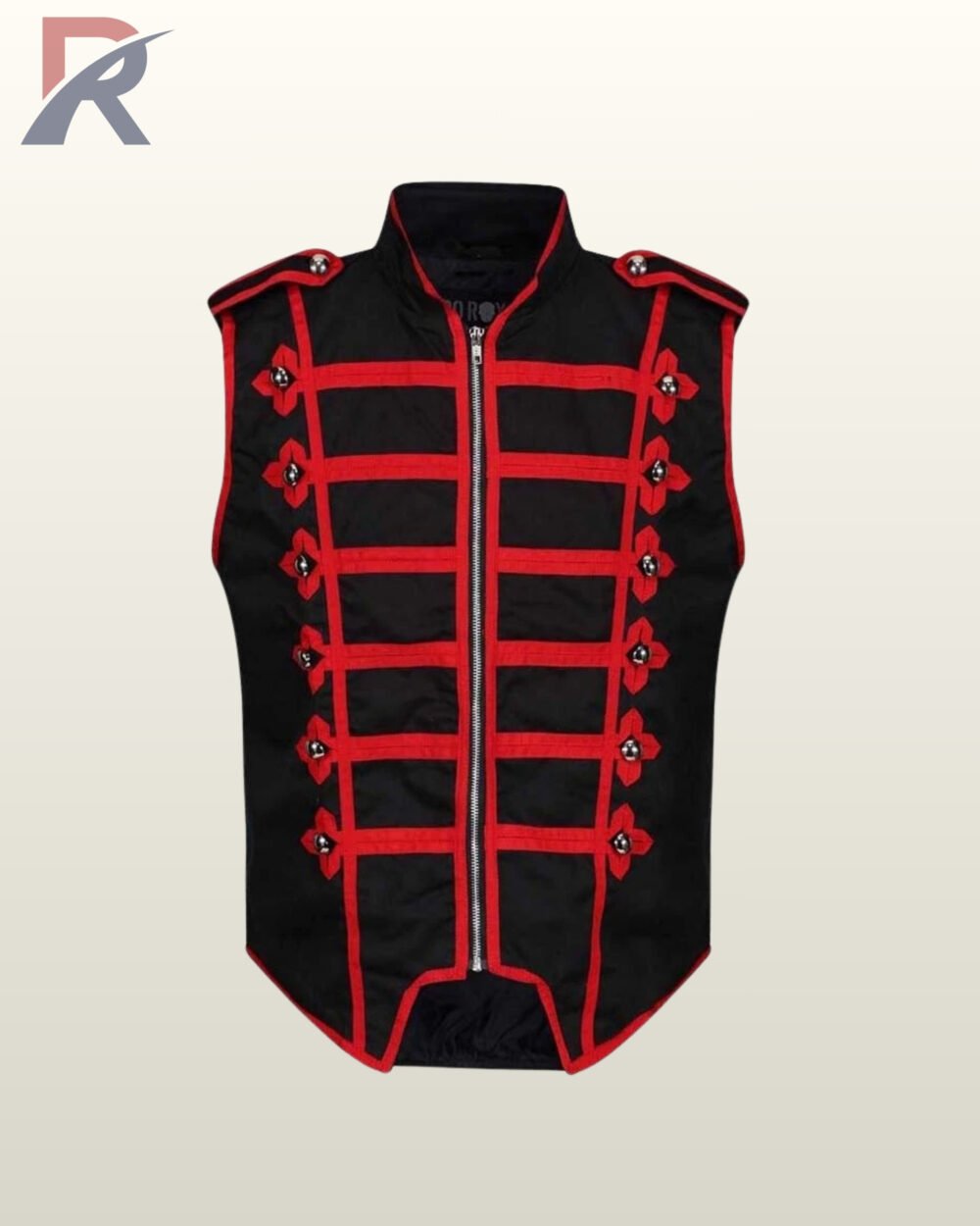 Gothic military waistcoat with high collar