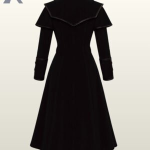 Velvet Gothic Military Coat: Steampunk Buckle Long Jacket - Image 11