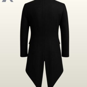 Black formal frock coat suitable for vampire or assassin cosplay outfits.