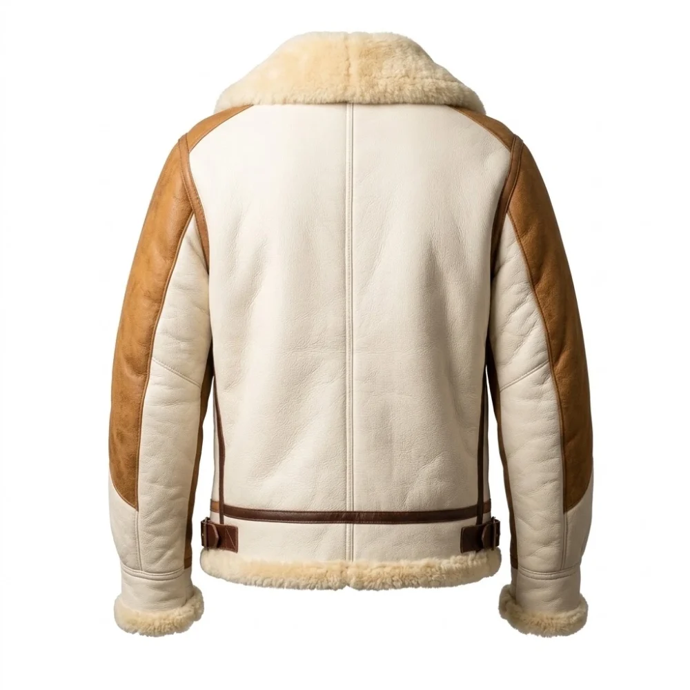 Men’s White B3 Bomber Jacket with Tan