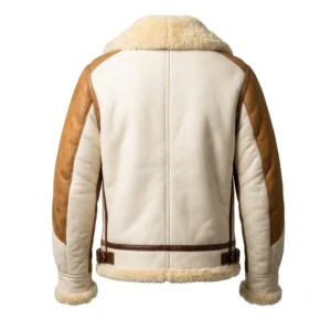 Men’s White B3 Bomber Jacket with Tan