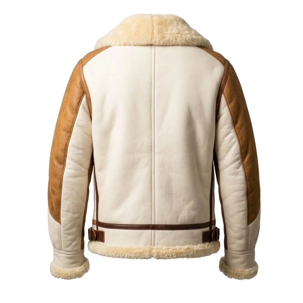 Men’s White B3 Bomber Jacket with Tan