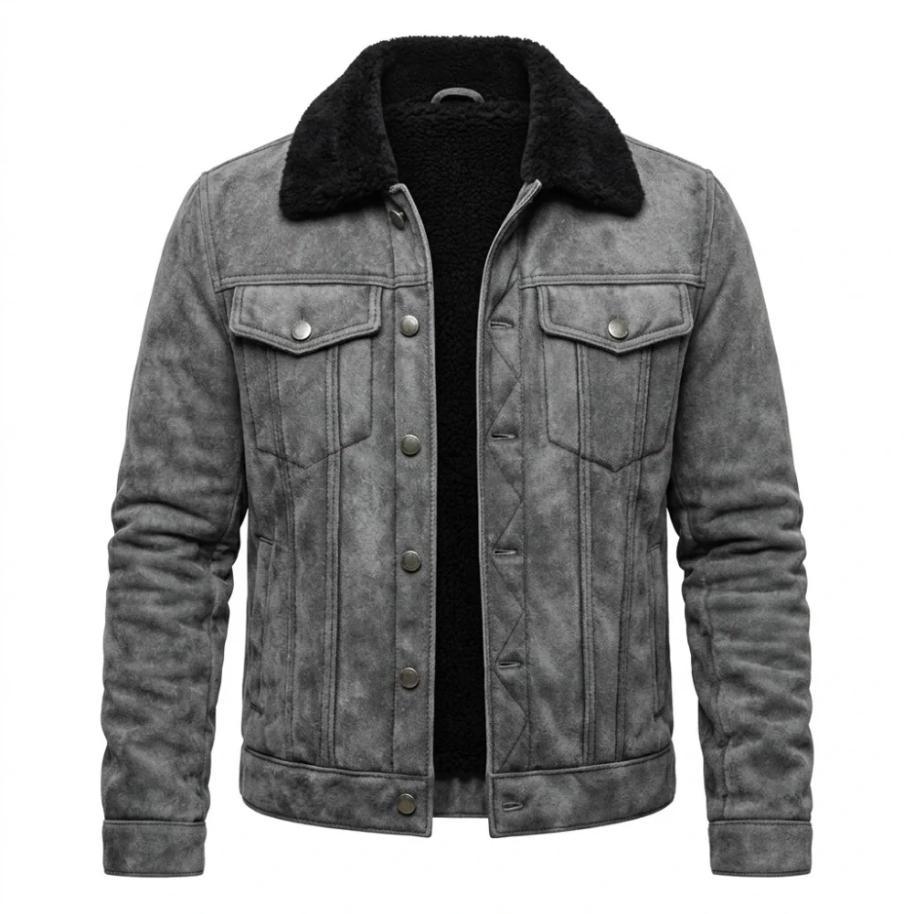 Men’s Grey Winter Trucker Jacket