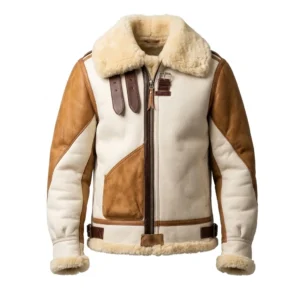 Men’s White B3 Bomber Jacket with Tan