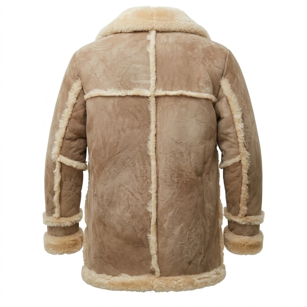 Men’s Tan Suede Shearling Aviator Jacket
