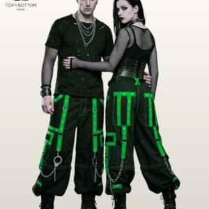 Unisex Cotton Cargo Pants | Eyelet Straps, Handcuff Hardware, Baggy Fit