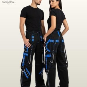Goth Techwear Cargo Pants, Unisex Loose Fit, Multi Pocket Utility Bottoms