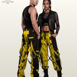 Asymmetrical Cyberpunk Cargo Pants | Techwear Wide Leg Trousers, Unisex Alt Clothing