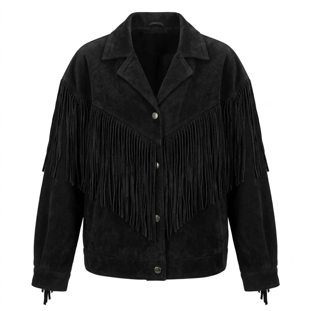 Black Suede Fringe Jacket