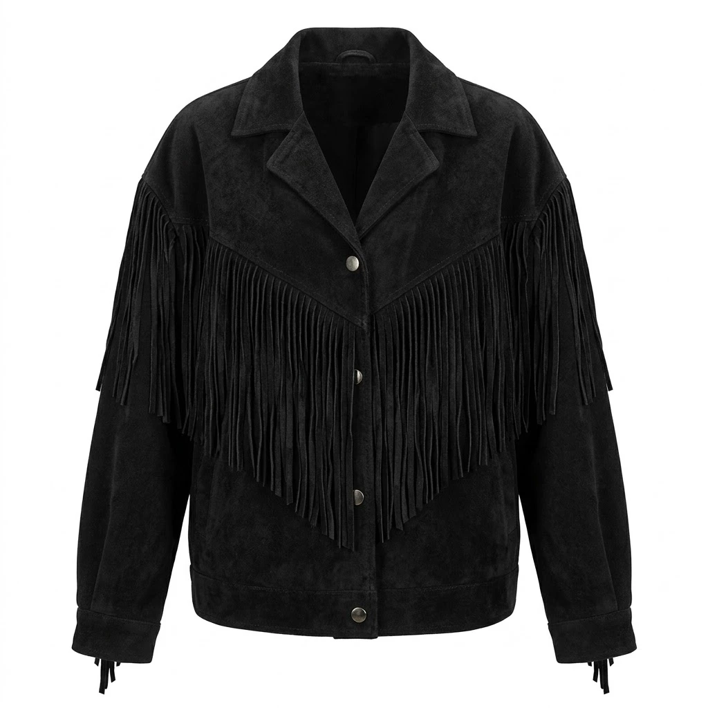 Black Suede Fringe Jacket