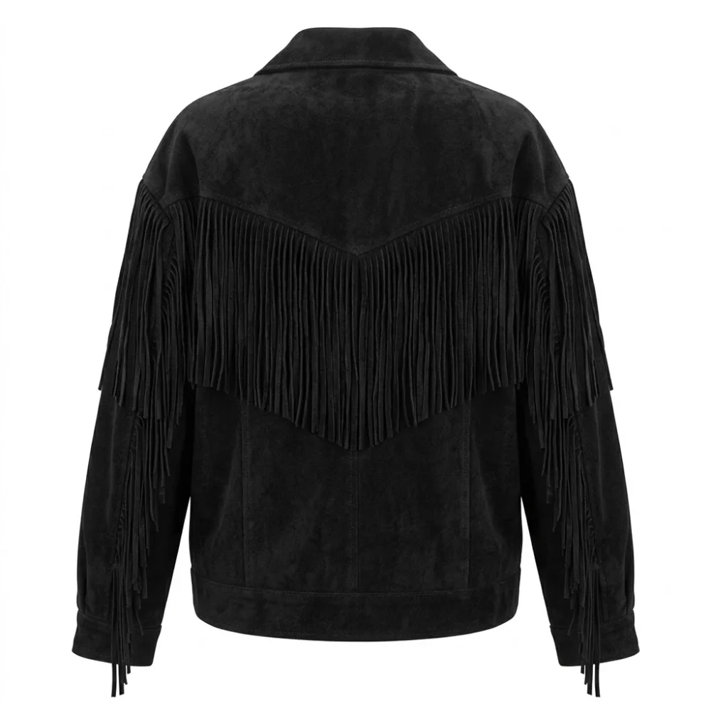 Black Suede Fringe Jacket