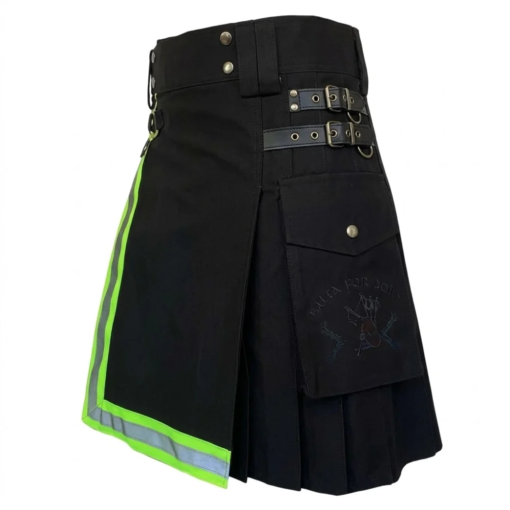 Firefighter Utility Kilt Black Cotton Tactical Work