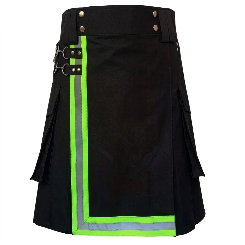 Firefighter Utility Kilt Black Cotton Tactical Work