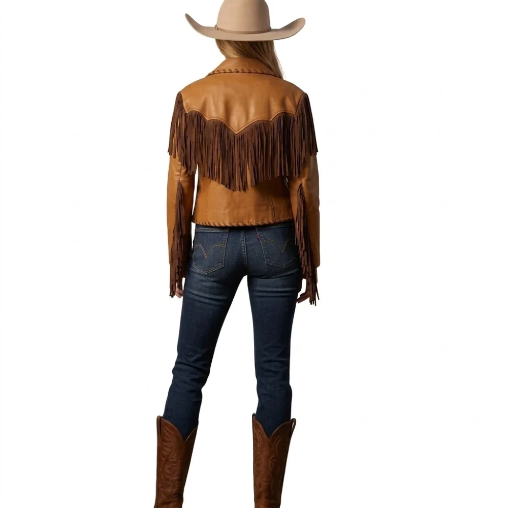 Women’s Western Leather Fringe Jacket