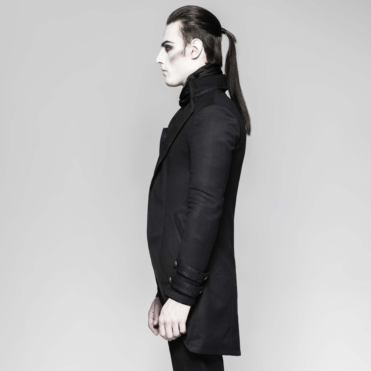 Men's Gothic Victorian Steampunk Black Tailcoat Frock Coat Jacket Vampire - Image 2